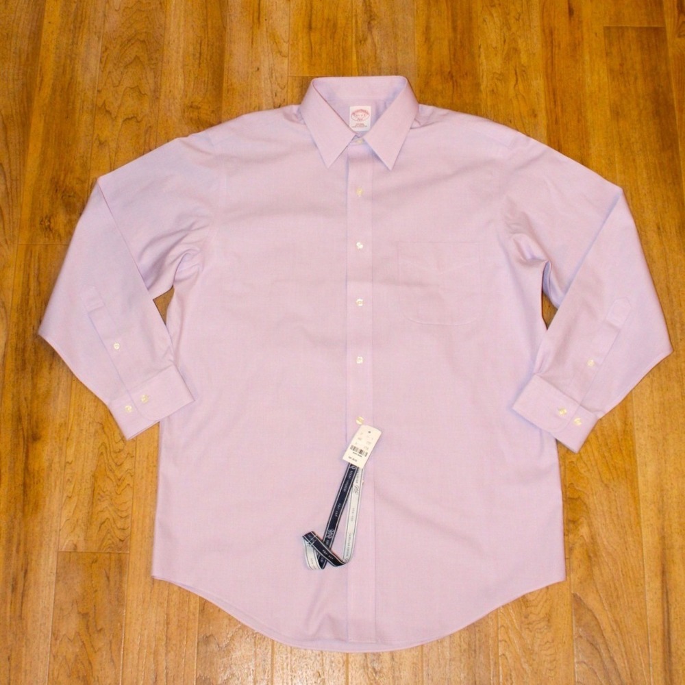 Brooks Brothers 346 Dress Shirt Mens 15.5 32/33 Purple NWT Non-Iron Cotton